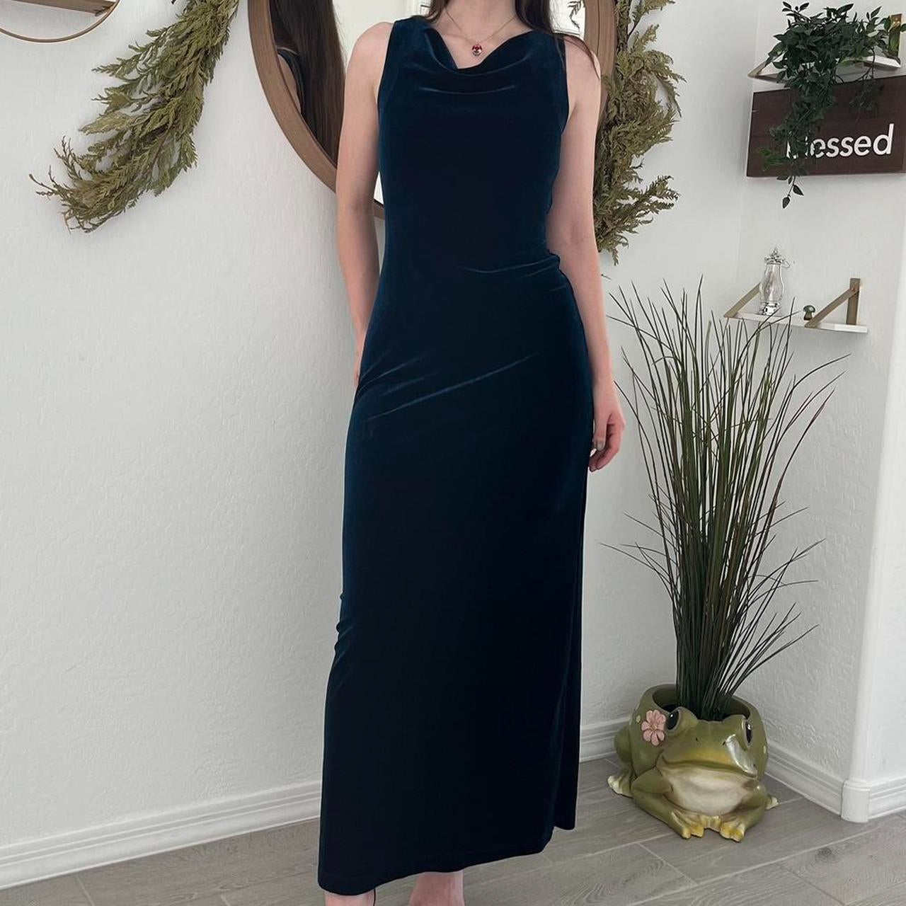 Blue Velvet 90's Elegant Maxi Dress