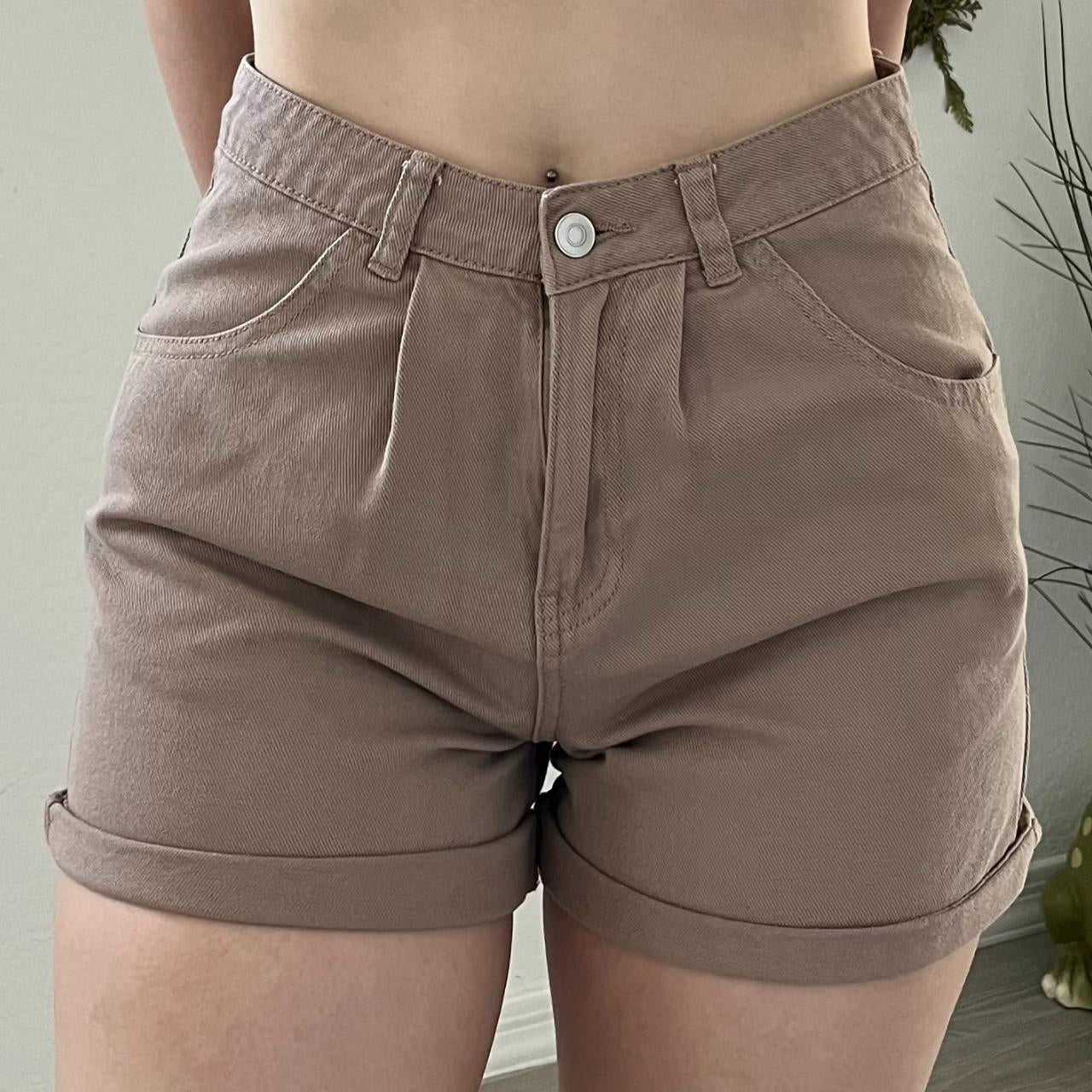 Versatile High-Waisted Tan Shorts