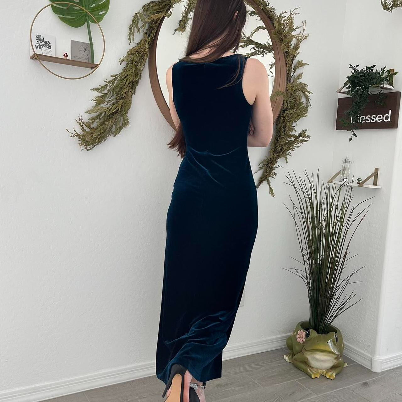 Blue Velvet 90's Elegant Maxi Dress