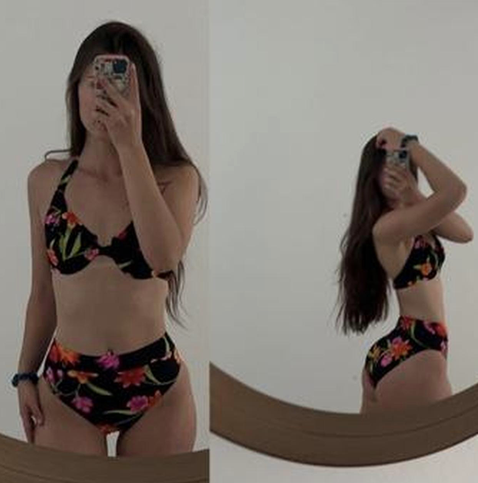 Black Blossom 90s Bikini Set