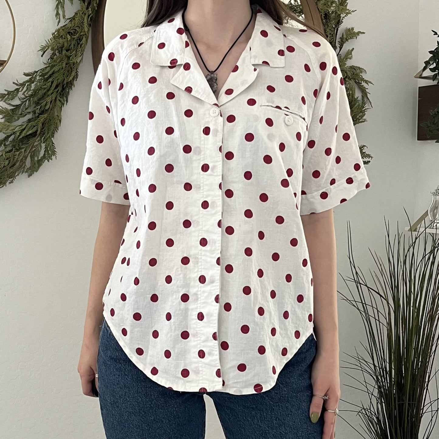 Polka Dot Vintage Button Up