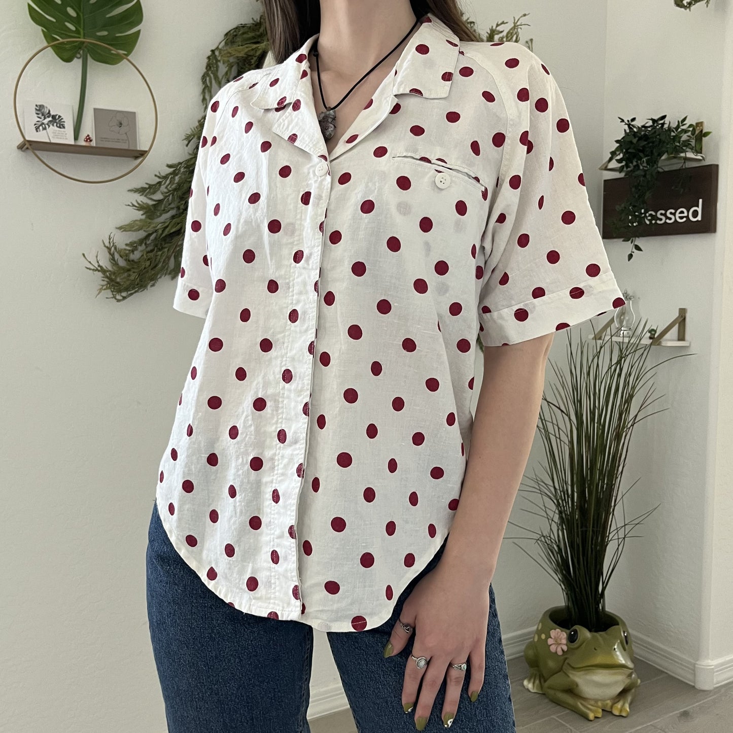 Polka Dot Vintage Button Up