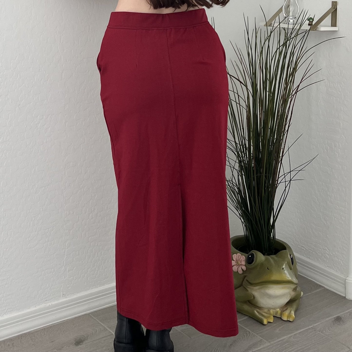 Effortless Elegance Red Maxi Skirt