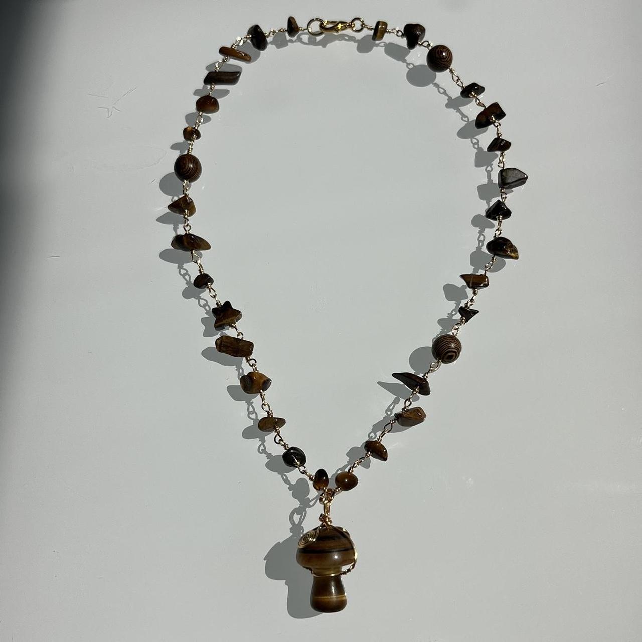 Tigers Eye Mushroom Necklace