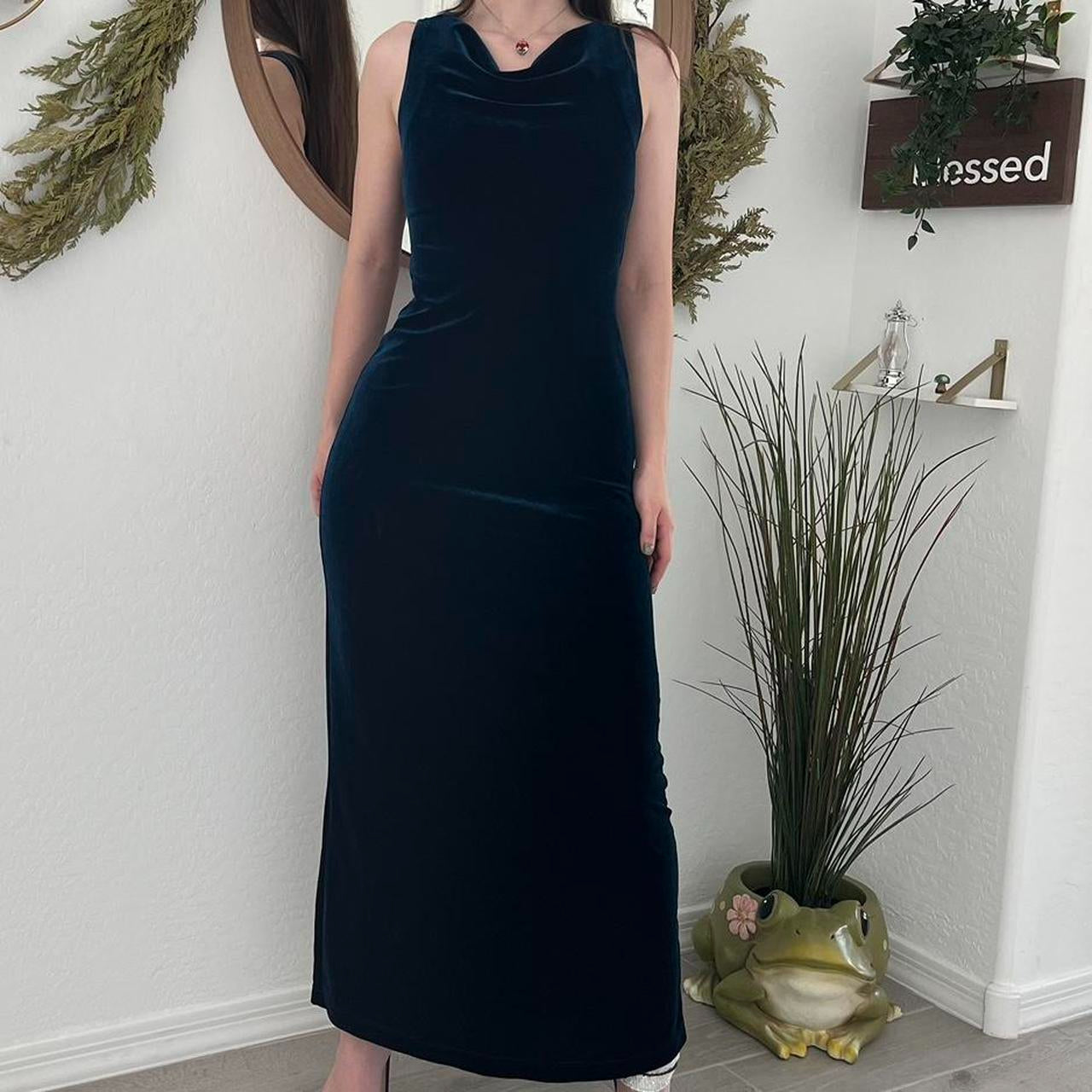 Blue Velvet 90's Elegant Maxi Dress