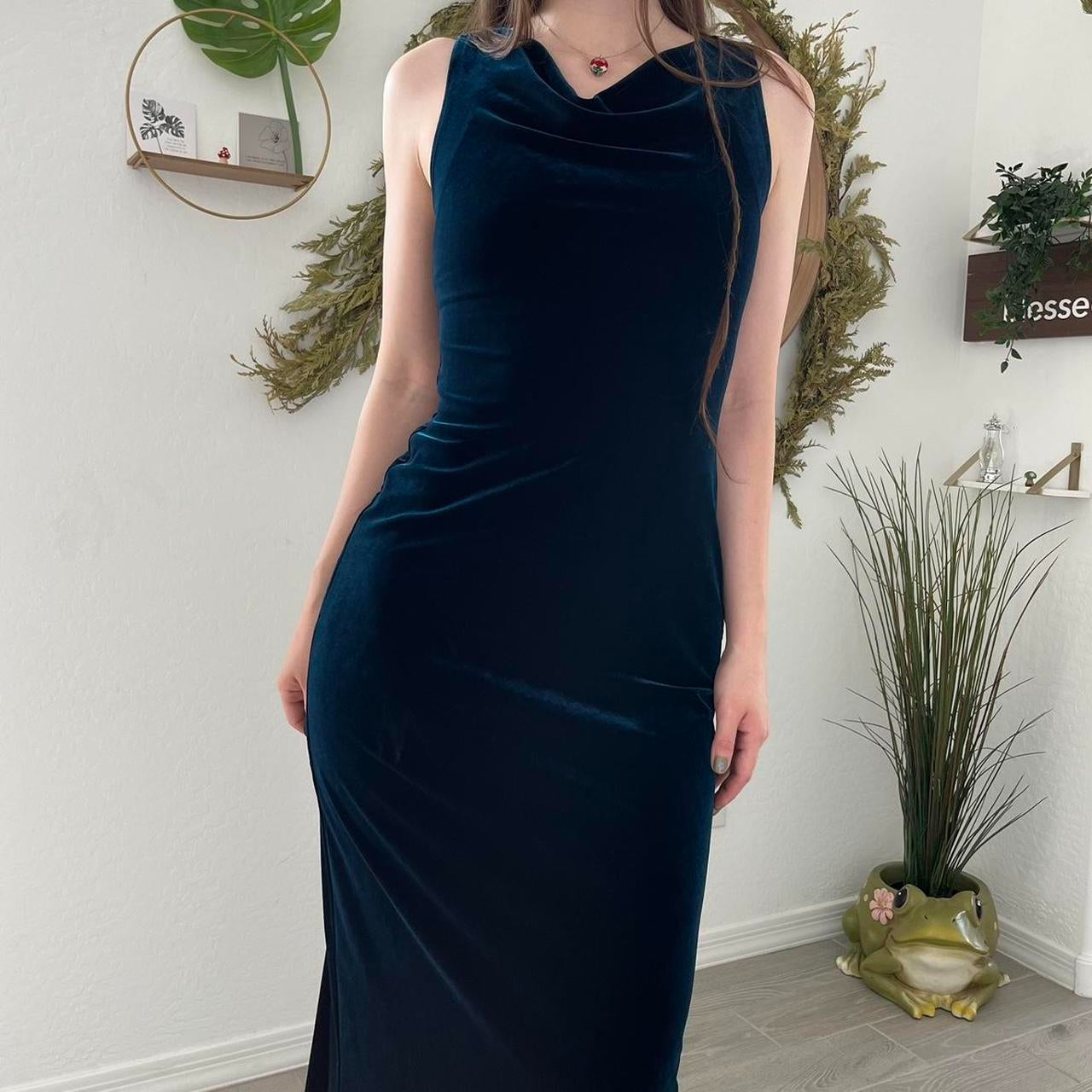 Blue Velvet 90's Elegant Maxi Dress