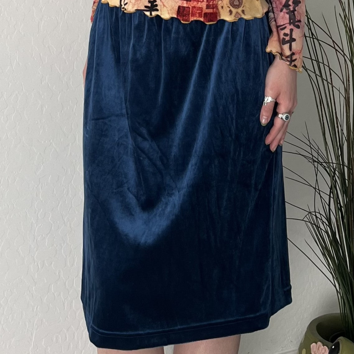 Blue Velvet Skirt