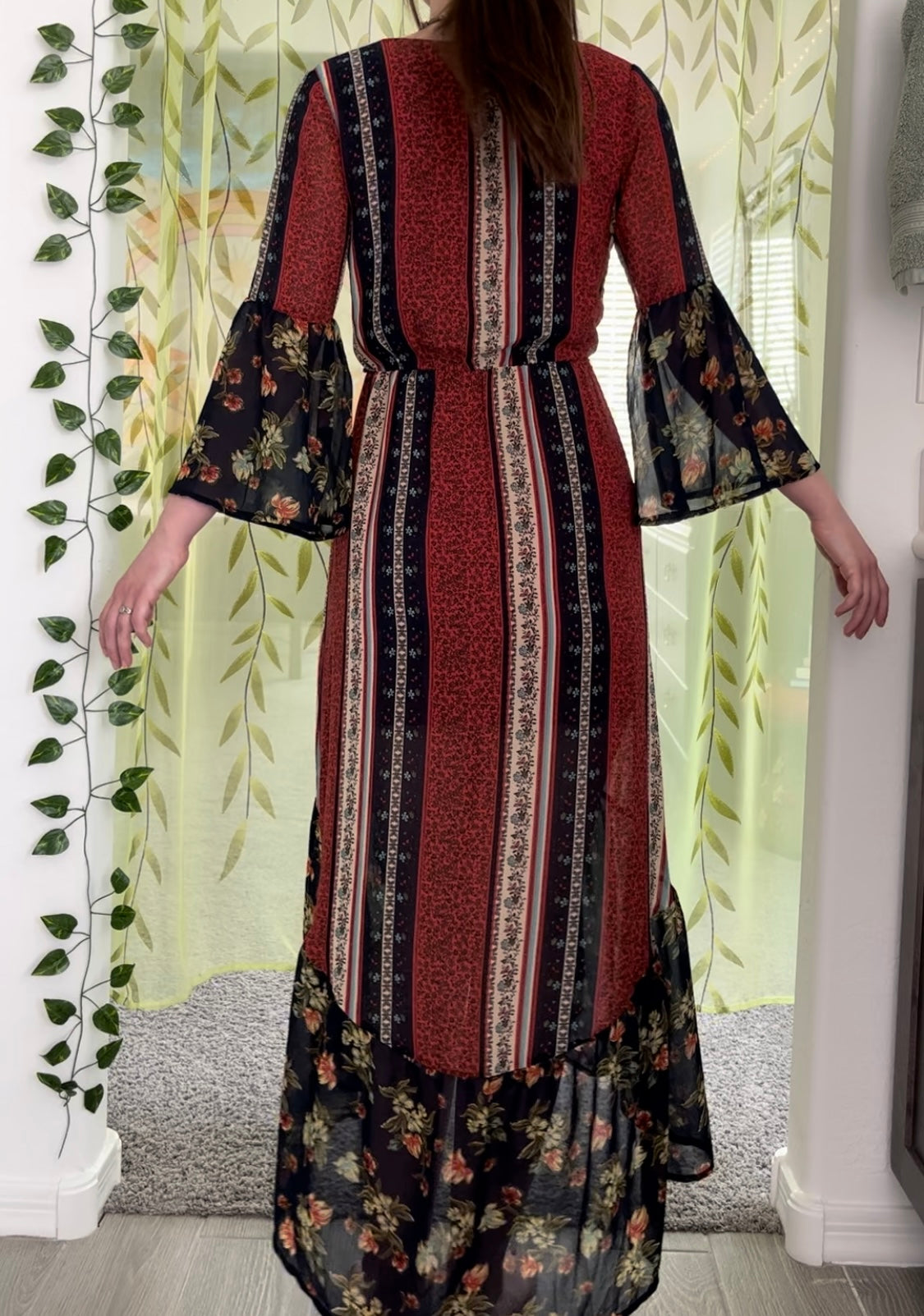 Long Flowy Bohemian Floral Dress