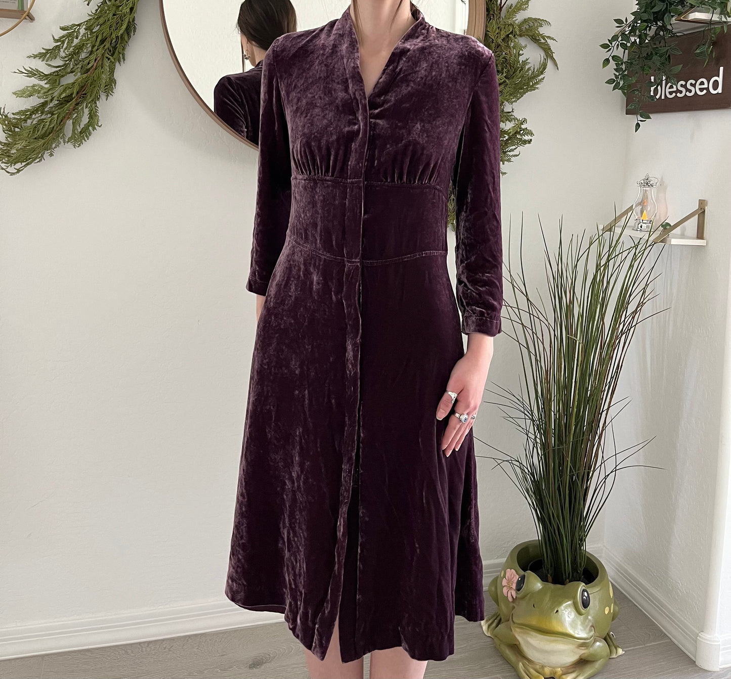 Vintage Plum Silk Dress