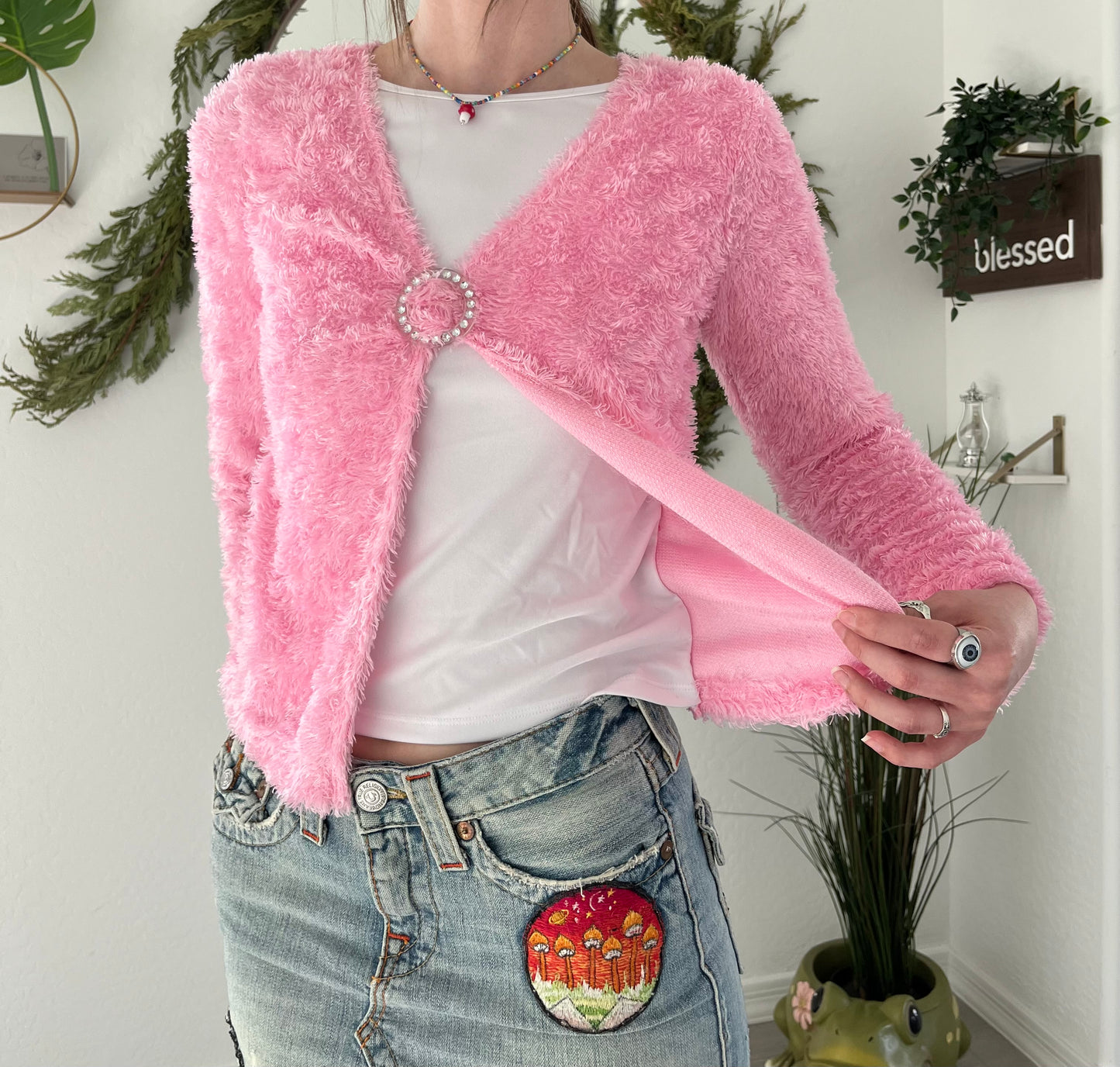 Fuzzy Pink Sweater