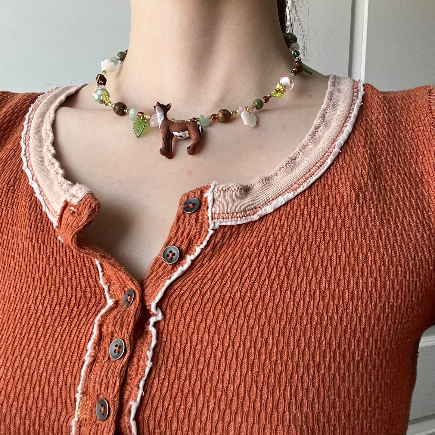 Forest Fauna Necklace 🌿🦌🌷